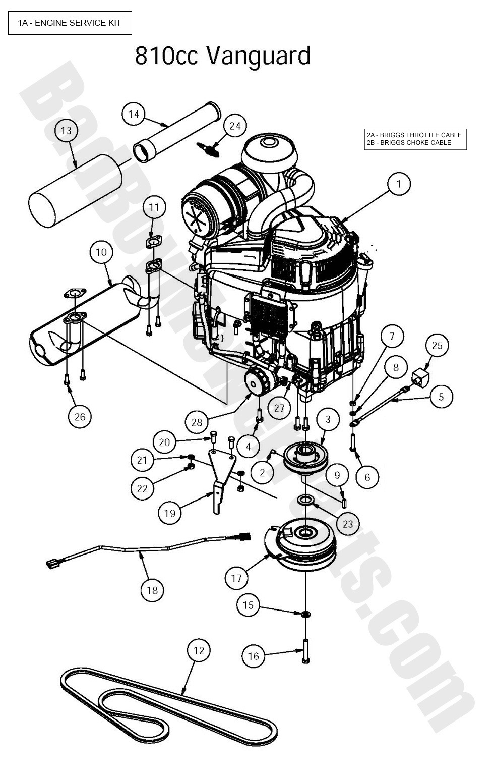 1383 - Bad Boy Mower Parts Lookup > 2016 > Outlaw & Outlaw Extreme > Engine - Vanguard 810